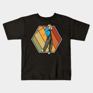 Golf Vintage Rectangle Retro Kids T-Shirt